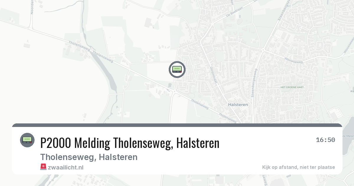 P2000 Melding Tholenseweg, Halsteren — 8 mei 2026