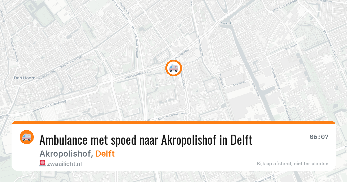 Ambulance met spoed naar Akropolishof in Delft — 5 aug 2026