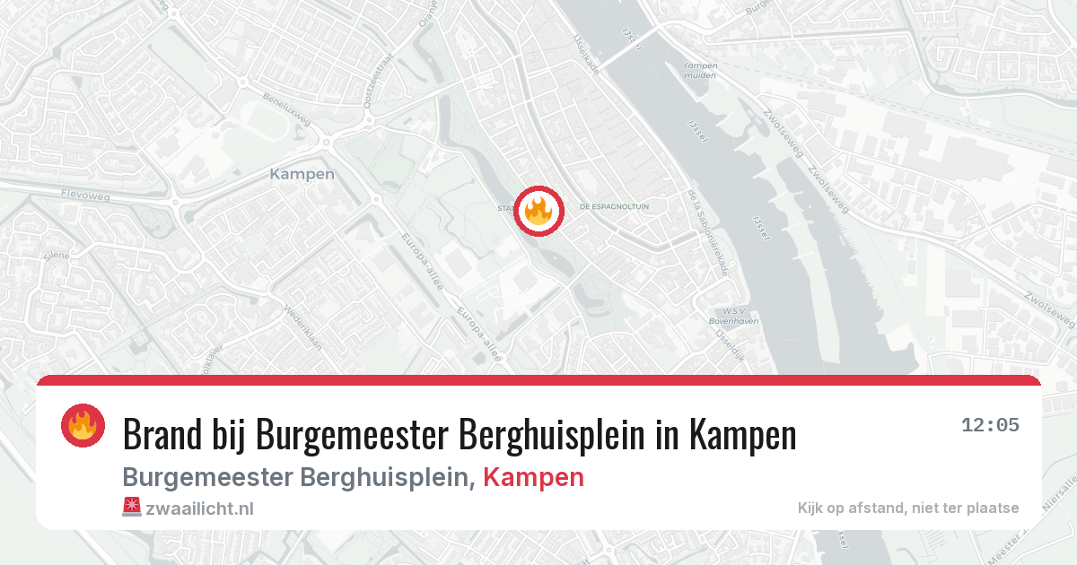 Brand bij Burgemeester Berghuisplein in Kampen — 26 apr 2026