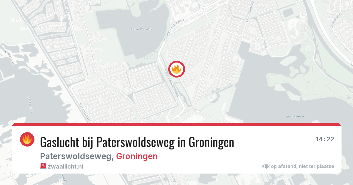Gaslucht bij Paterswoldseweg in Groningen — 15 feb 2026