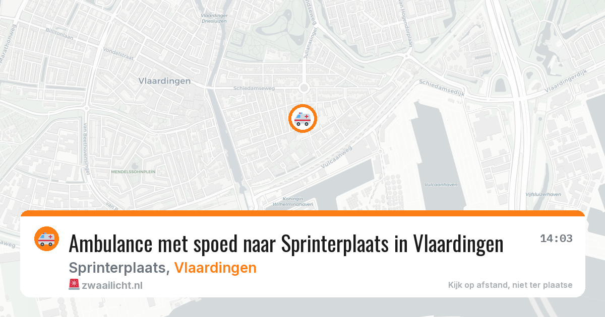 Ambulance met spoed naar Sprinterplaats in Vlaardingen — 13 jun 2026
