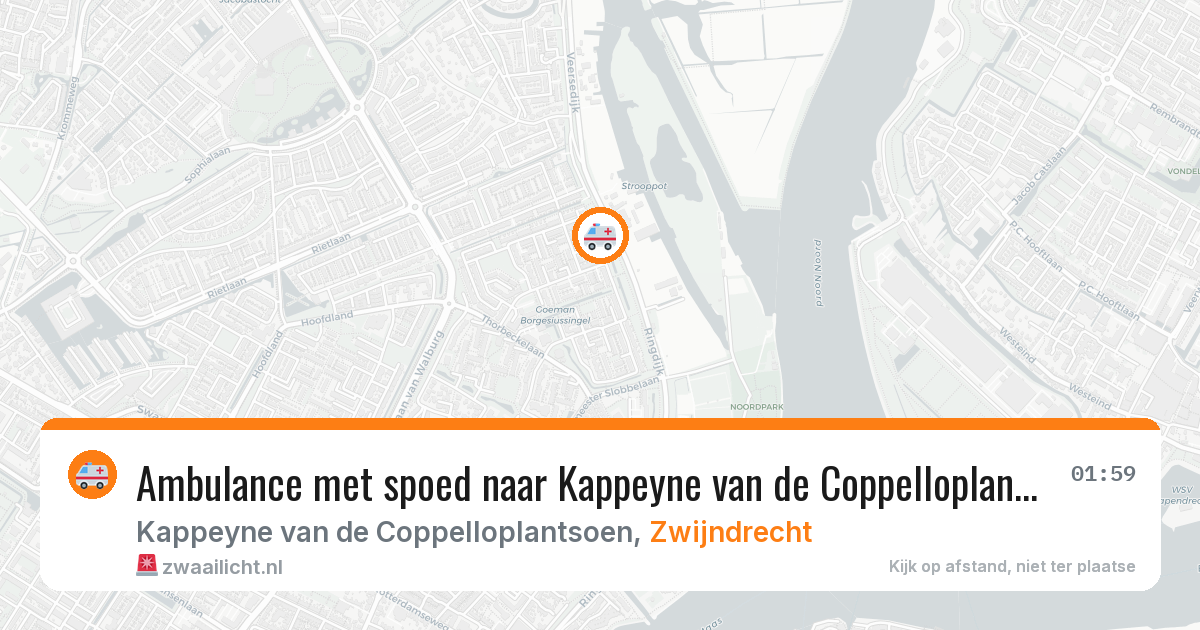 Ambulance met spoed naar Kappeyne van de Coppelloplantsoen in Zwijndrecht — 22 jul 2026