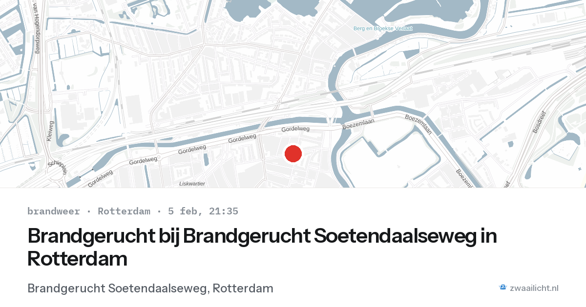 Brandgerucht bij Brandgerucht Soetendaalseweg in Rotterdam — 5 feb 2026