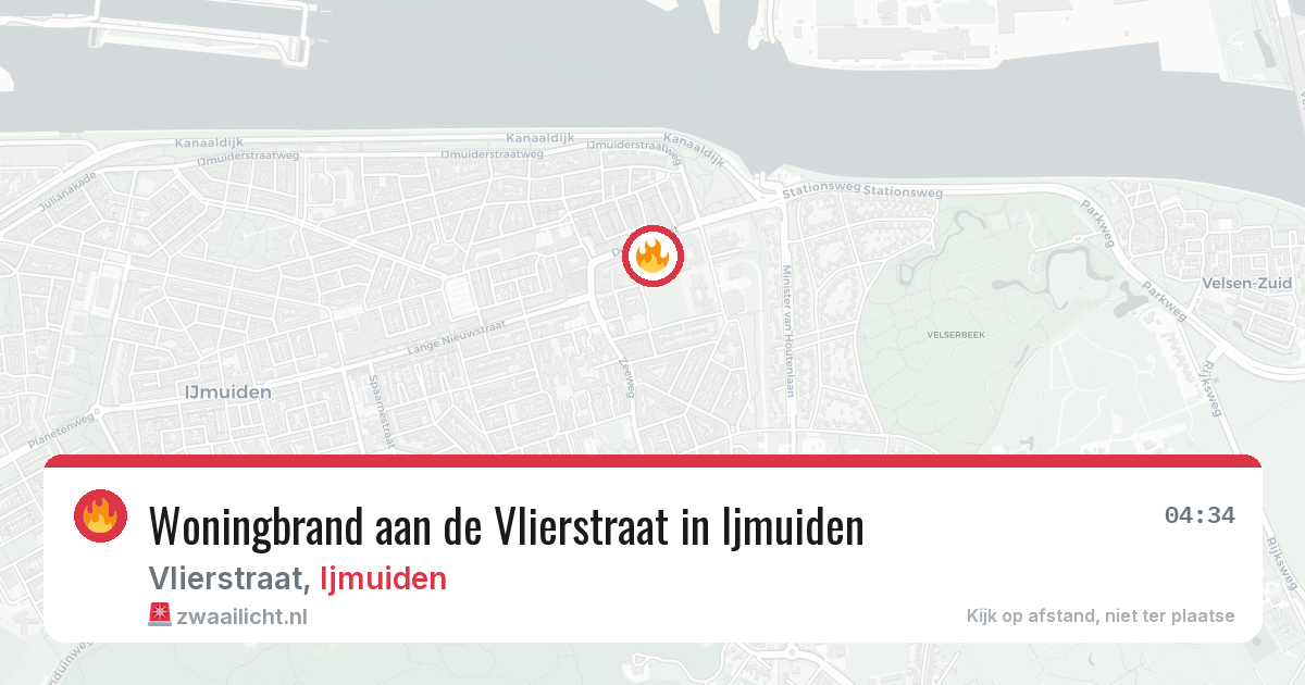 Woningbrand aan de Vlierstraat in Ijmuiden — 9 aug 2026