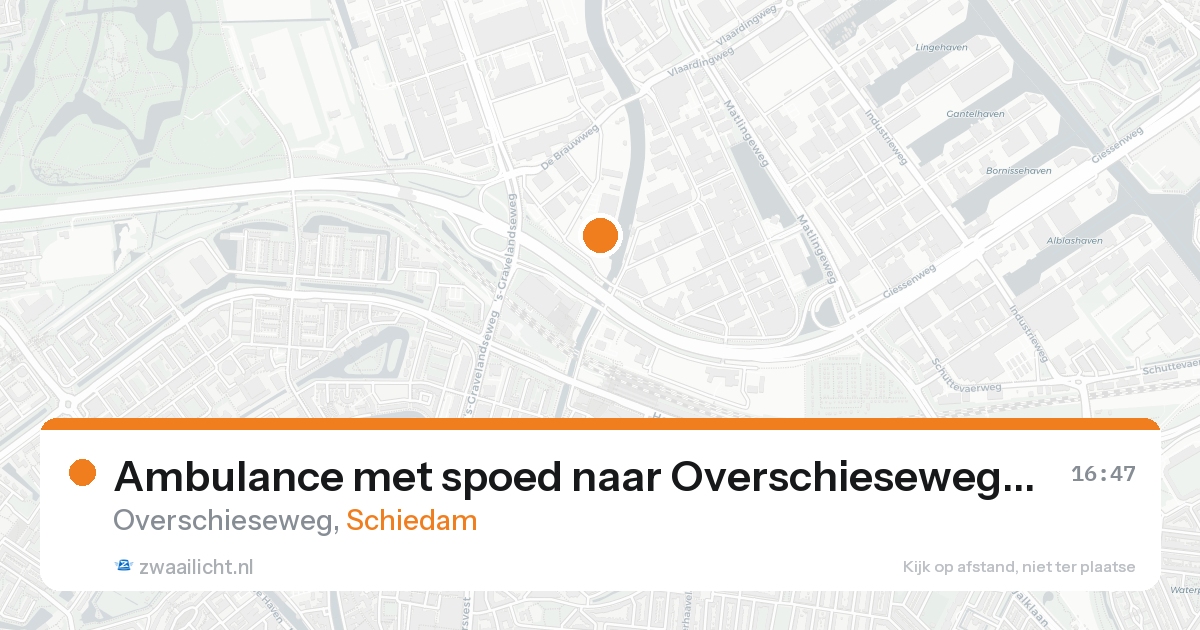 Ambulance met spoed naar Overschieseweg in Schiedam — 17 aug 2026