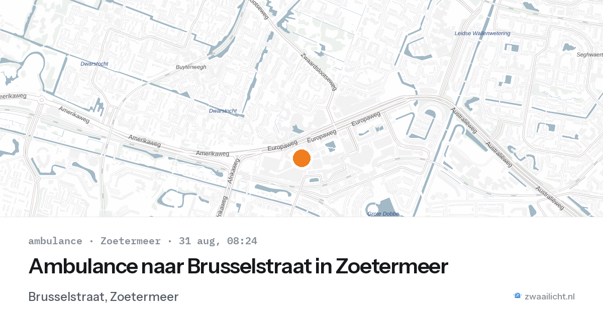 Ambulance naar Brusselstraat in Zoetermeer — 31 aug 2026