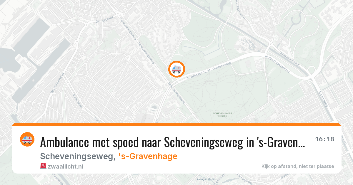 Ambulance met spoed naar Scheveningseweg in 's-Gravenhage — 14 aug 2026