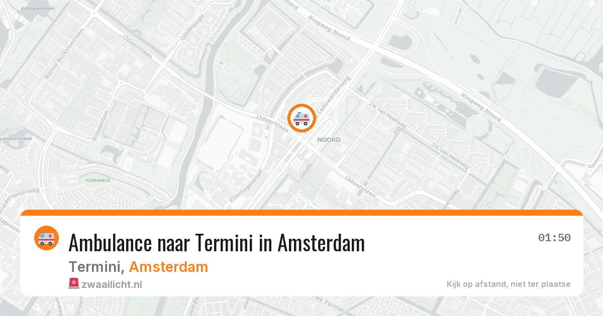 Ambulance naar Termini in Amsterdam — 1 mei 2026