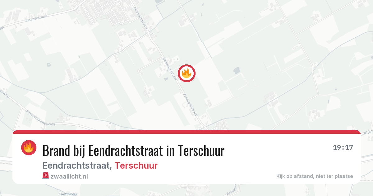 Brand bij Eendrachtstraat in Terschuur — 11 aug 2026