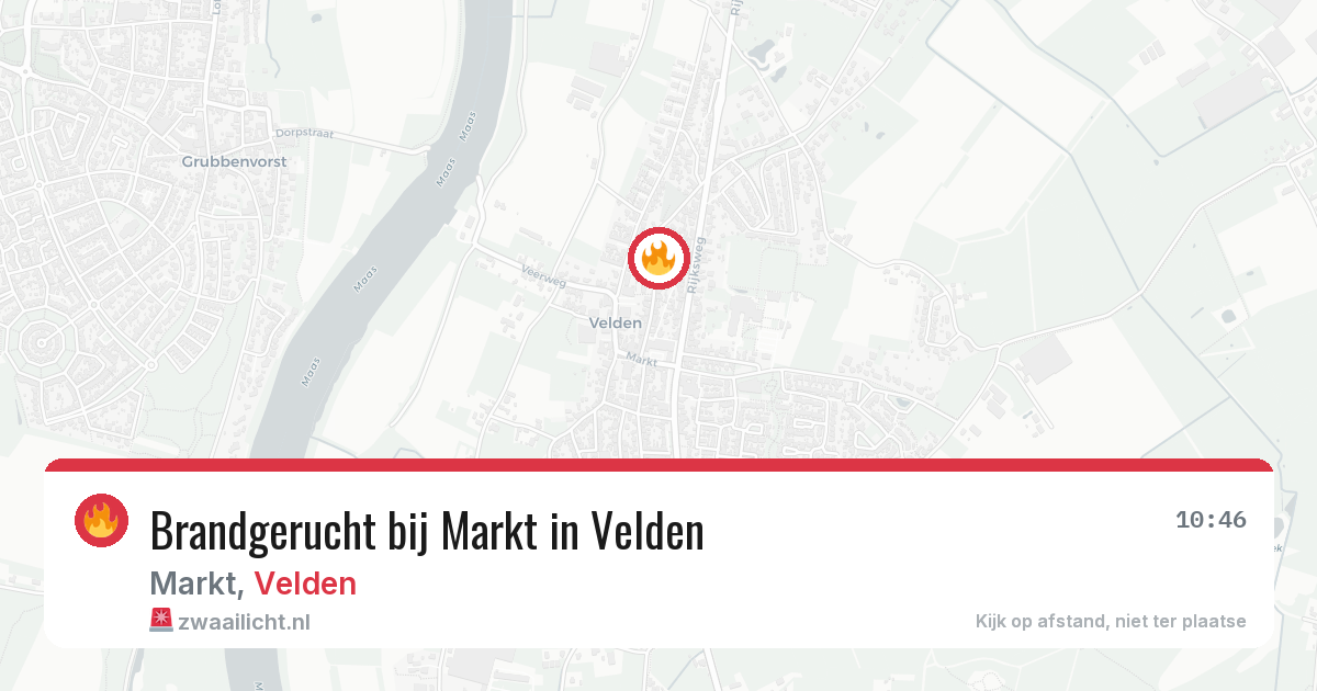 Brandgerucht bij Markt in Velden — 1 jun 2026