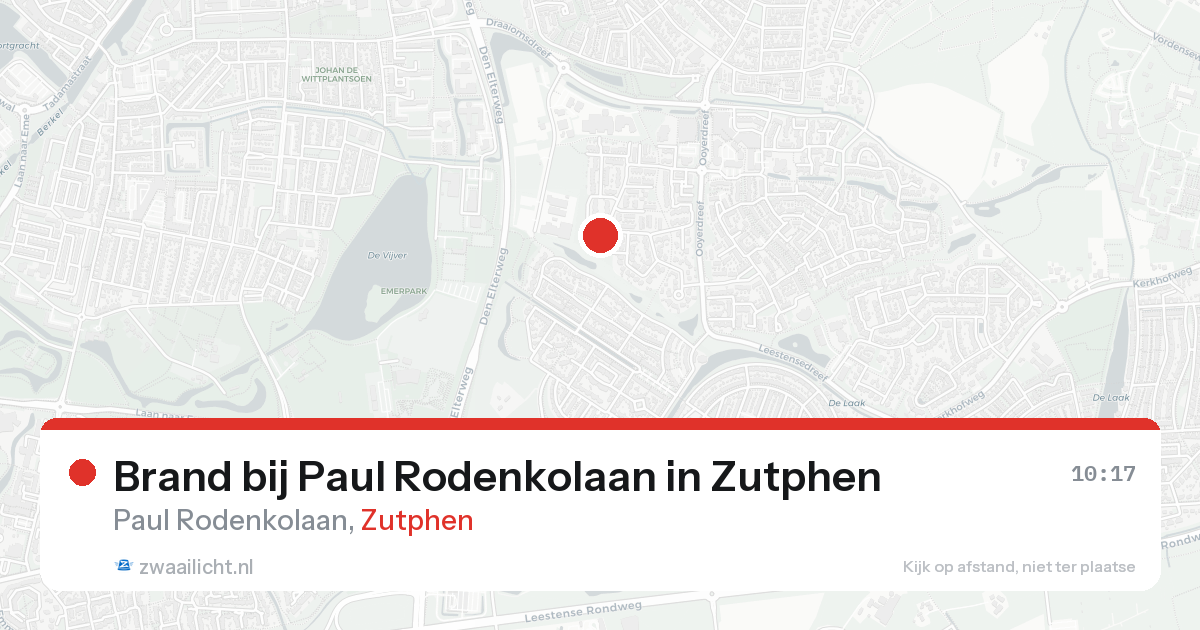 Brand bij Paul Rodenkolaan in Zutphen — 15 aug 2026