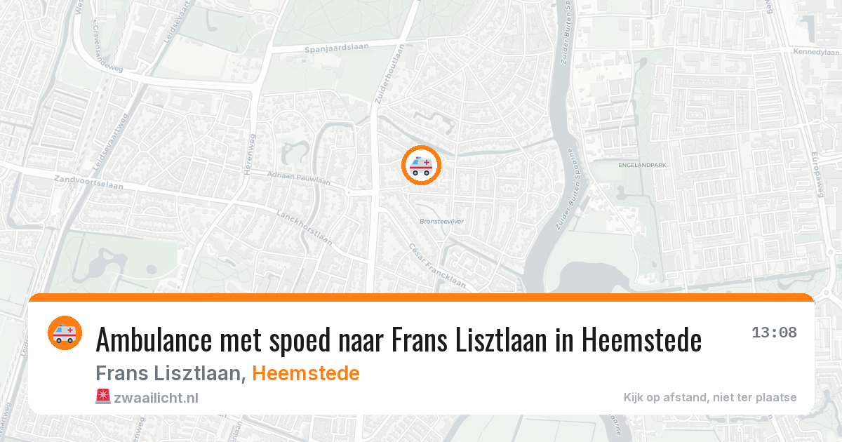 Ambulance met spoed naar Frans Lisztlaan in Heemstede — 28 jul 2026