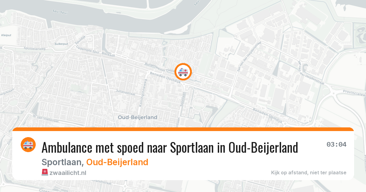 Ambulance met spoed naar Sportlaan in Oud-Beijerland — 29 apr 2026