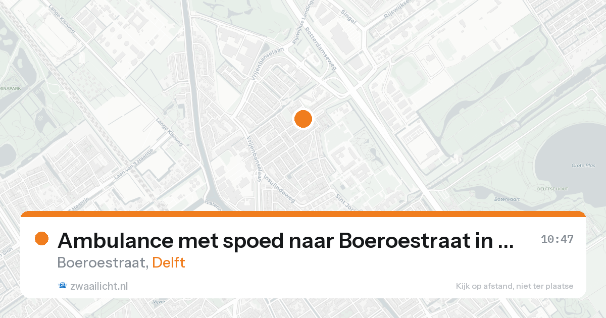 Ambulance met spoed naar Boeroestraat in Delft — 24 aug 2026