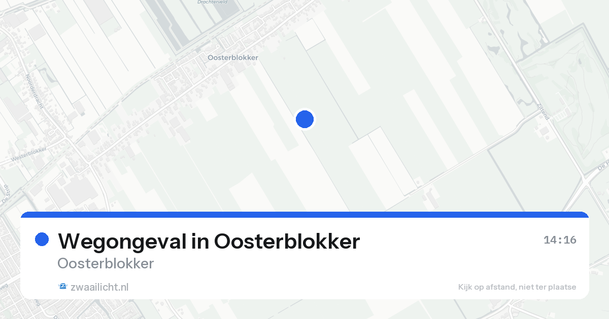 Wegongeval in Oosterblokker — 20 aug 2026