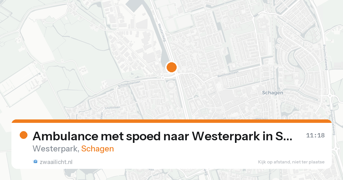 Ambulance met spoed naar Westerpark in Schagen — 20 aug 2026
