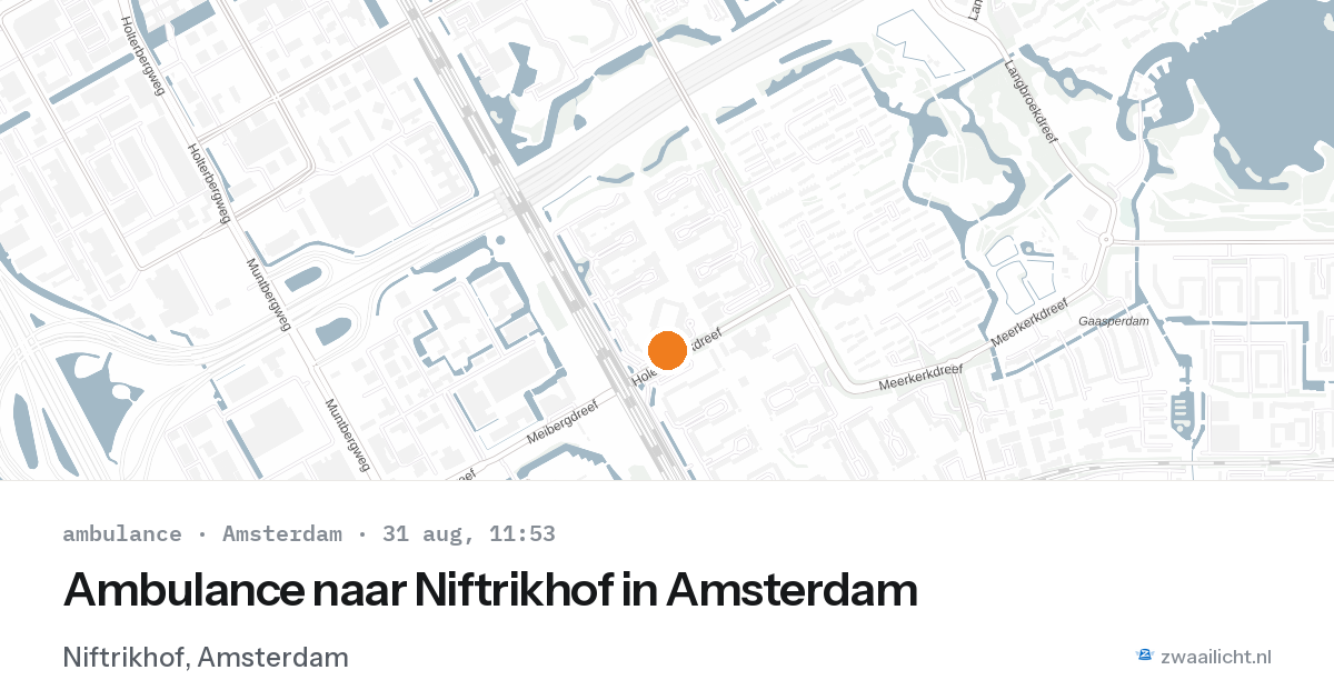 Ambulance naar Niftrikhof in Amsterdam — 31 aug 2026