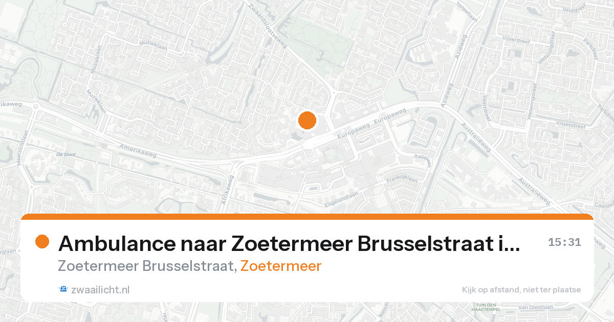 Ambulance naar Zoetermeer Brusselstraat in Zoetermeer — 30 jan 2026