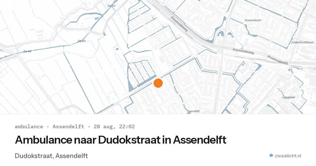 Ambulance naar Dudokstraat in Assendelft — 28 aug 2026