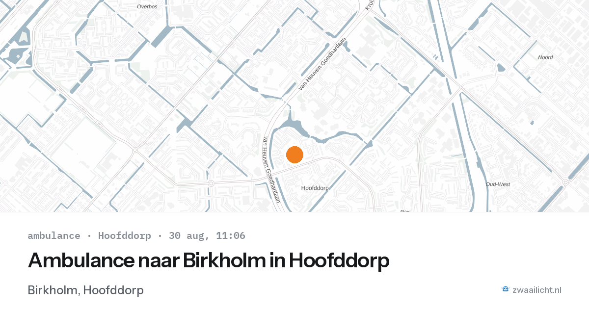 Ambulance naar Birkholm in Hoofddorp — 30 aug 2026