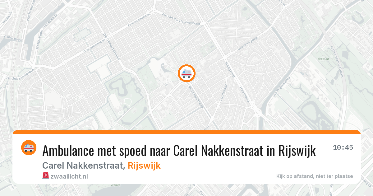 Ambulance met spoed naar Carel Nakkenstraat in Rijswijk — 9 aug 2026