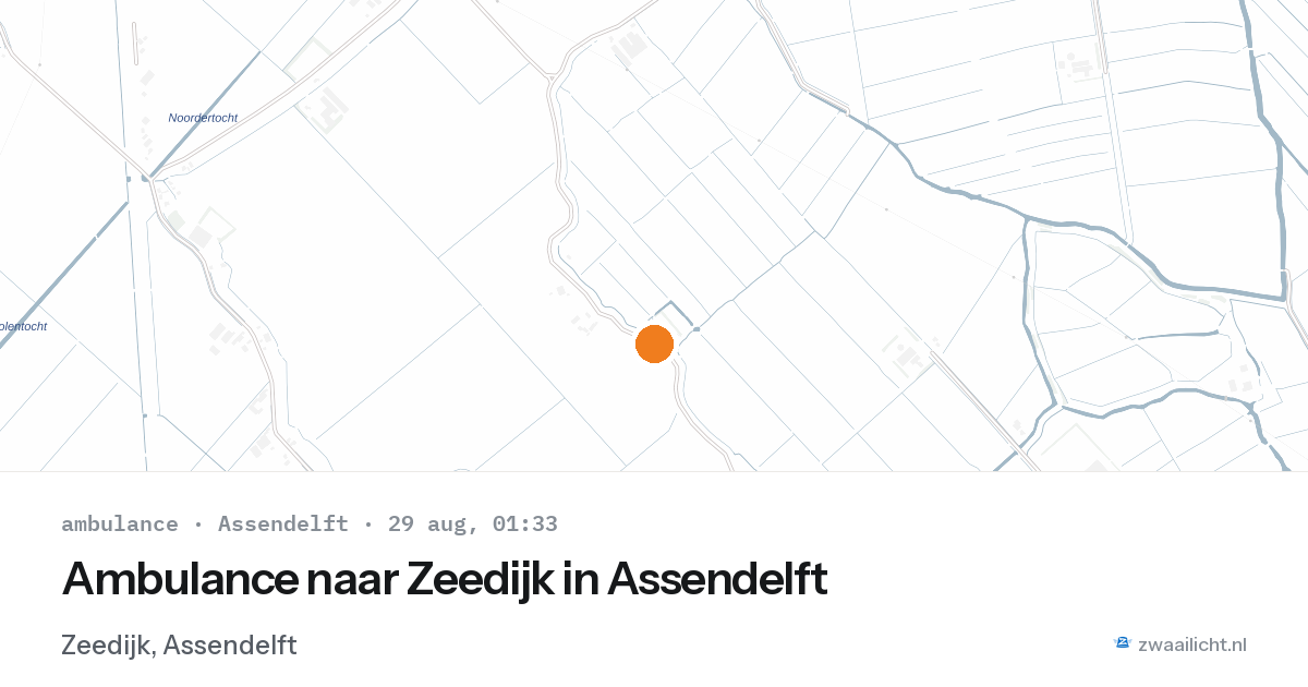 Ambulance naar Zeedijk in Assendelft — 28 aug 2026