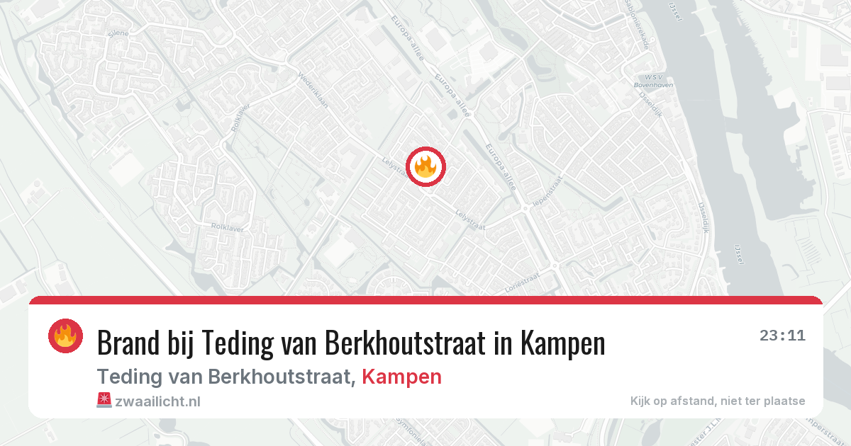 Brand bij Teding van Berkhoutstraat in Kampen — 1 apr 2026