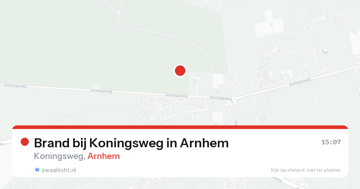 Brand bij Koningsweg in Arnhem — 15 aug 2026