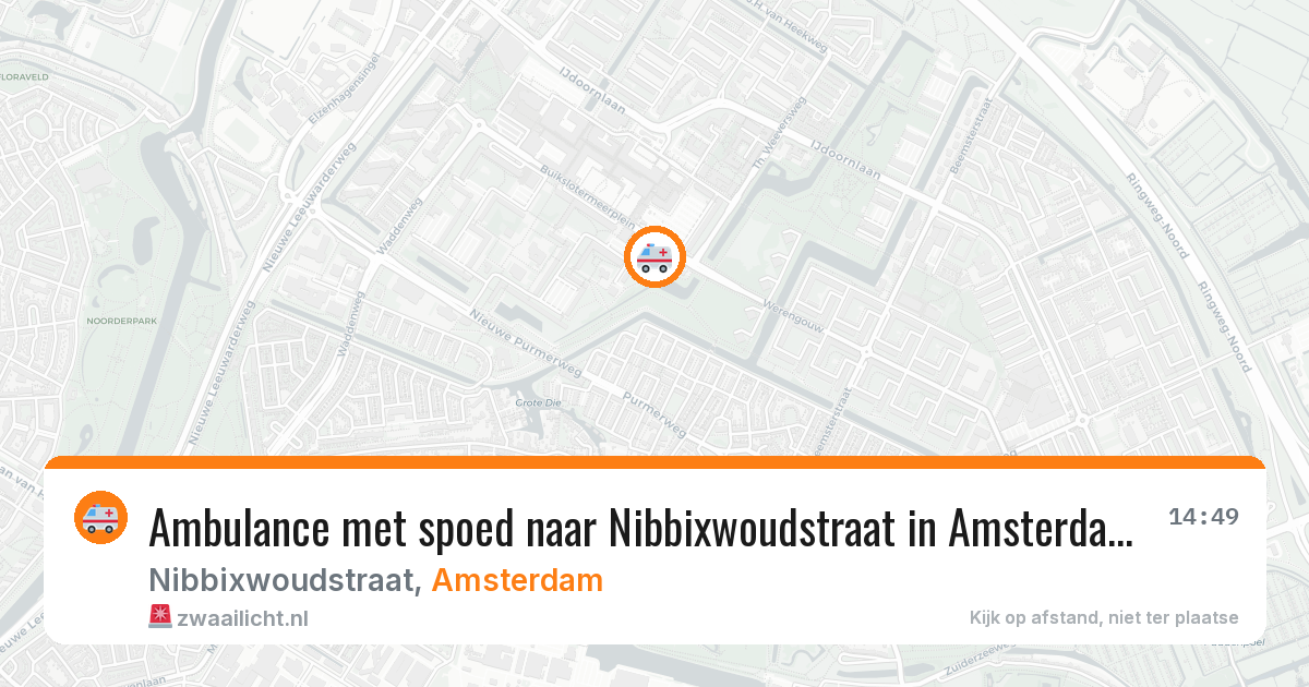 Ambulance met spoed naar Nibbixwoudstraat in Amsterdam — 18 jul 2026