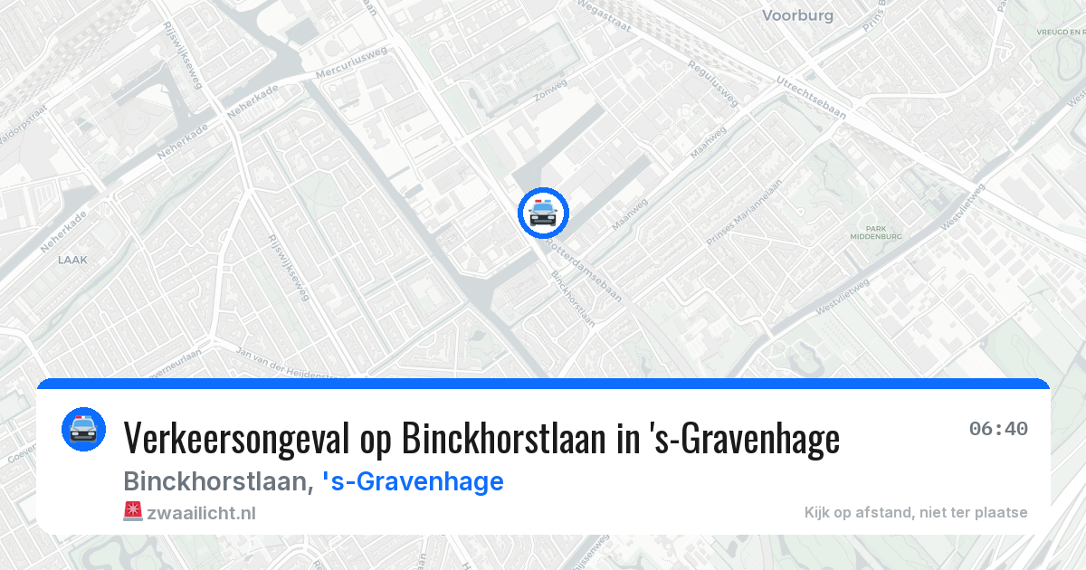 Verkeersongeval op Binckhorstlaan in 's-Gravenhage — 14 mrt 2026