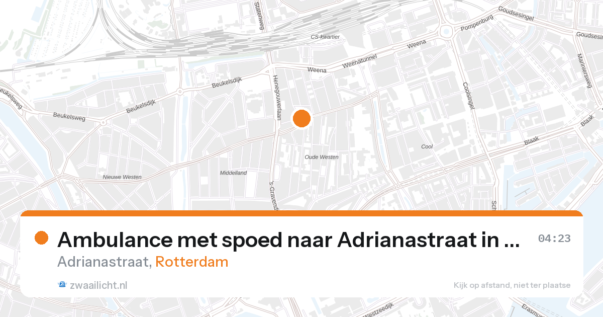 Ambulance met spoed naar Adrianastraat in Rotterdam — 18 jul 2026
