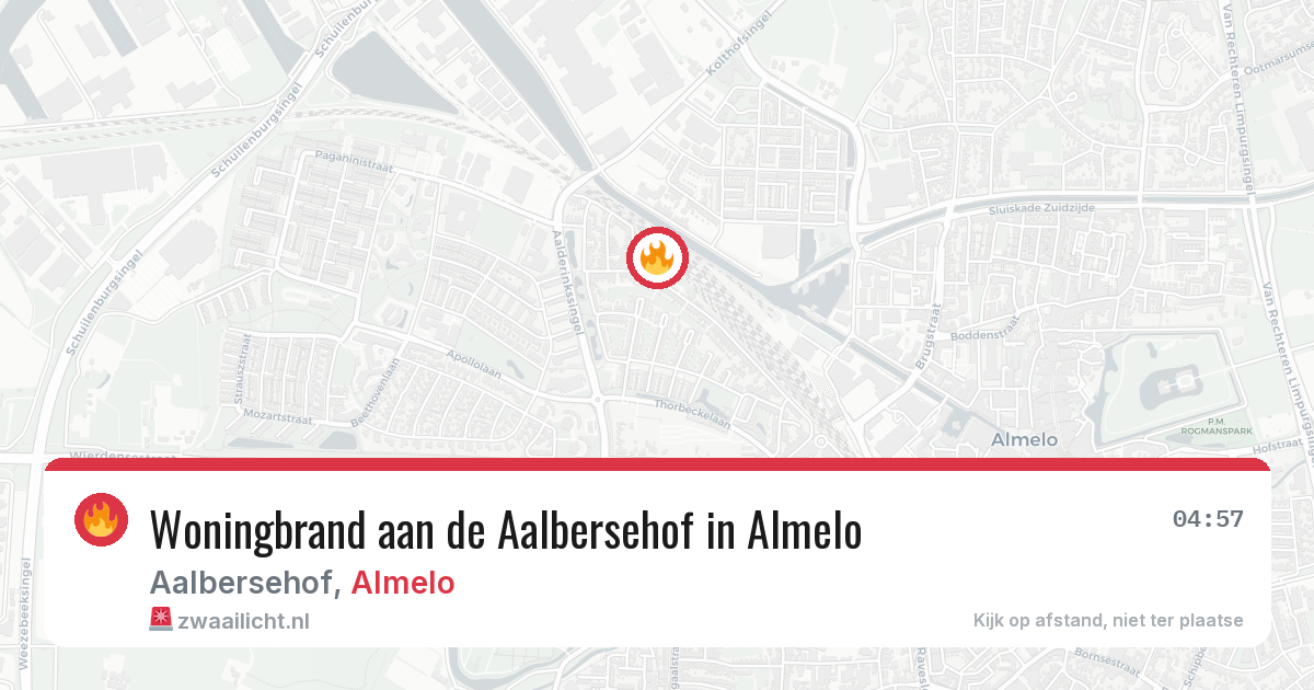 Woningbrand aan de Aalbersehof in Almelo — 13 jul 2026