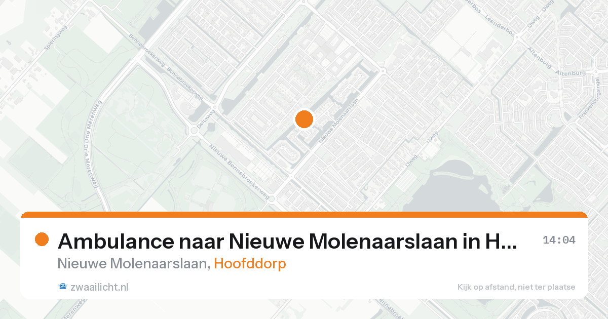 Ambulance naar Nieuwe Molenaarslaan in Hoofddorp — 16 aug 2026