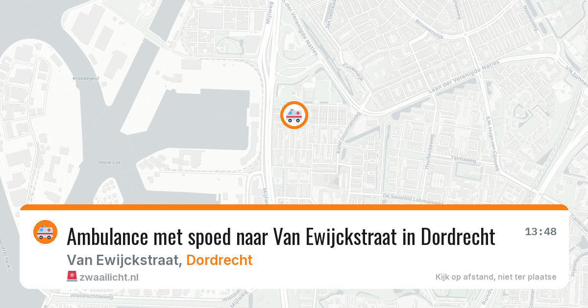 Ambulance met spoed naar Van Ewijckstraat in Dordrecht — 22 jan 2026