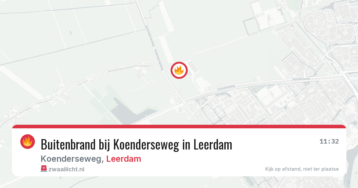 Buitenbrand bij Koenderseweg in Leerdam — 11 aug 2026