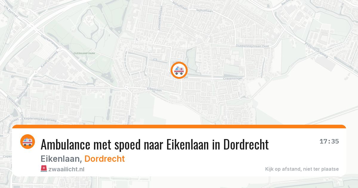 Ambulance met spoed naar Eikenlaan in Dordrecht — 21 jul 2026