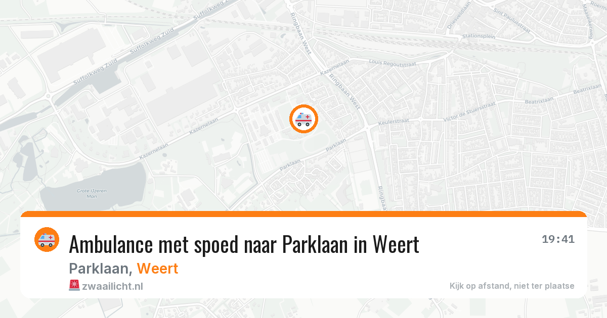 Ambulance met spoed naar Parklaan in Weert — 8 jun 2026