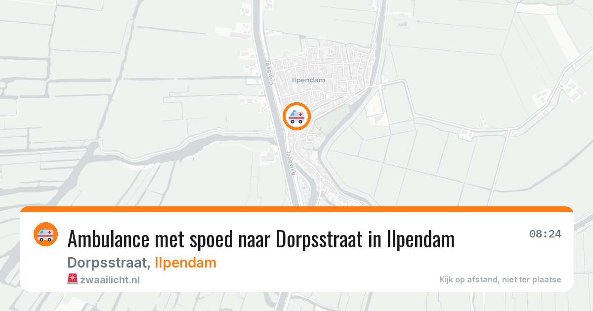 Ambulance met spoed naar Dorpsstraat in Ilpendam — 26 jun 2026