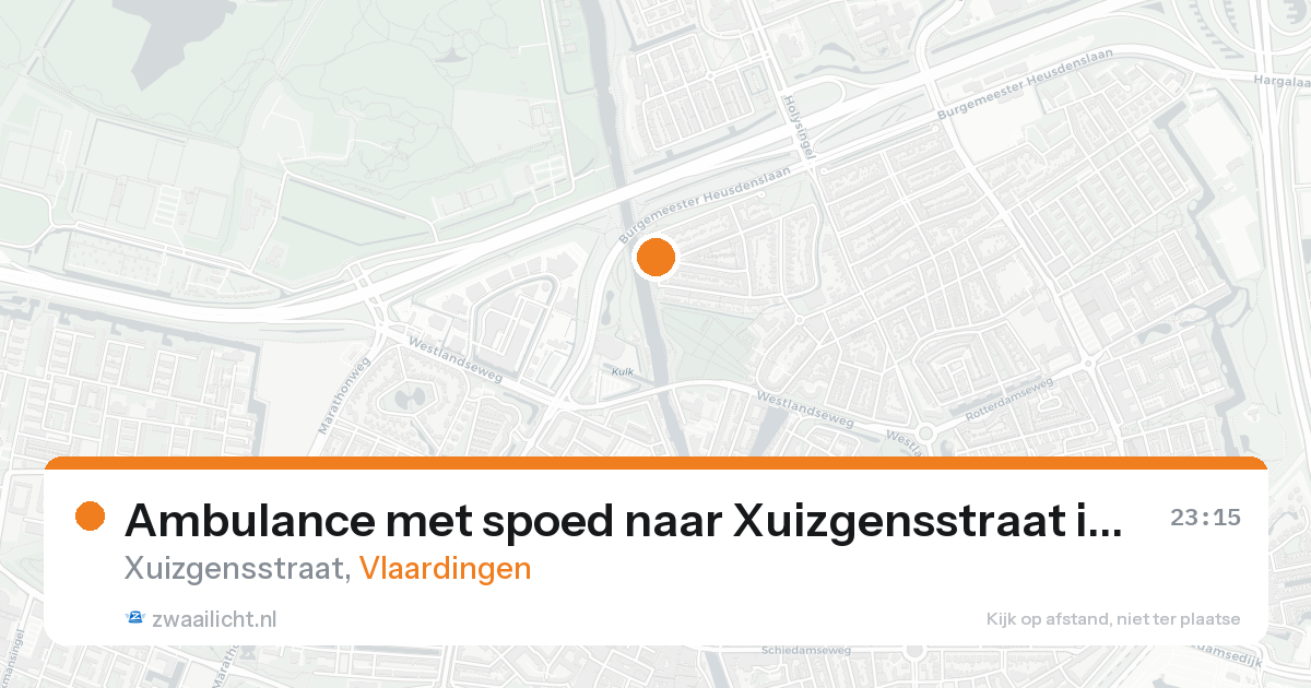 Ambulance met spoed naar Xuizgensstraat in Vlaardingen — 7 jul 2026