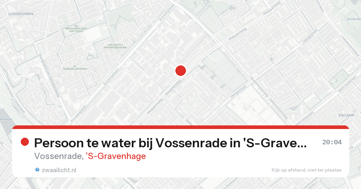 Persoon te water bij Vossenrade in 'S-Gravenhage — 15 aug 2026