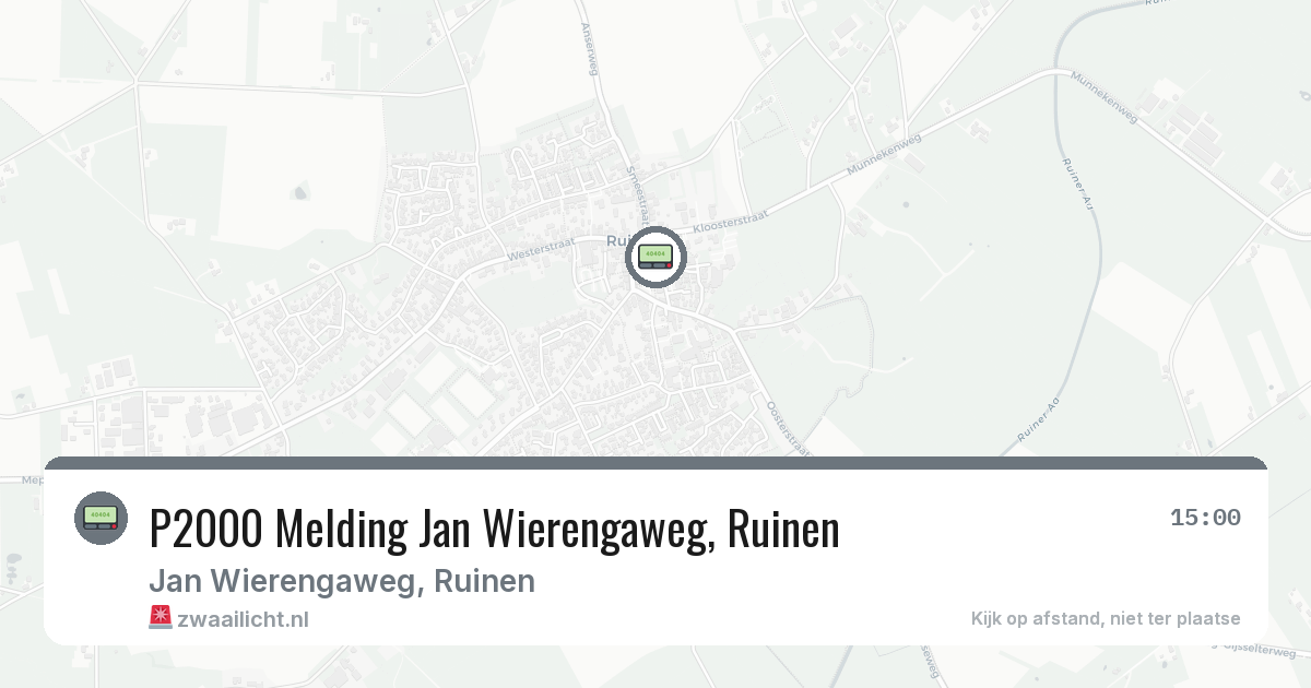 P2000 Melding Jan Wierengaweg, Ruinen — 19 feb 2026