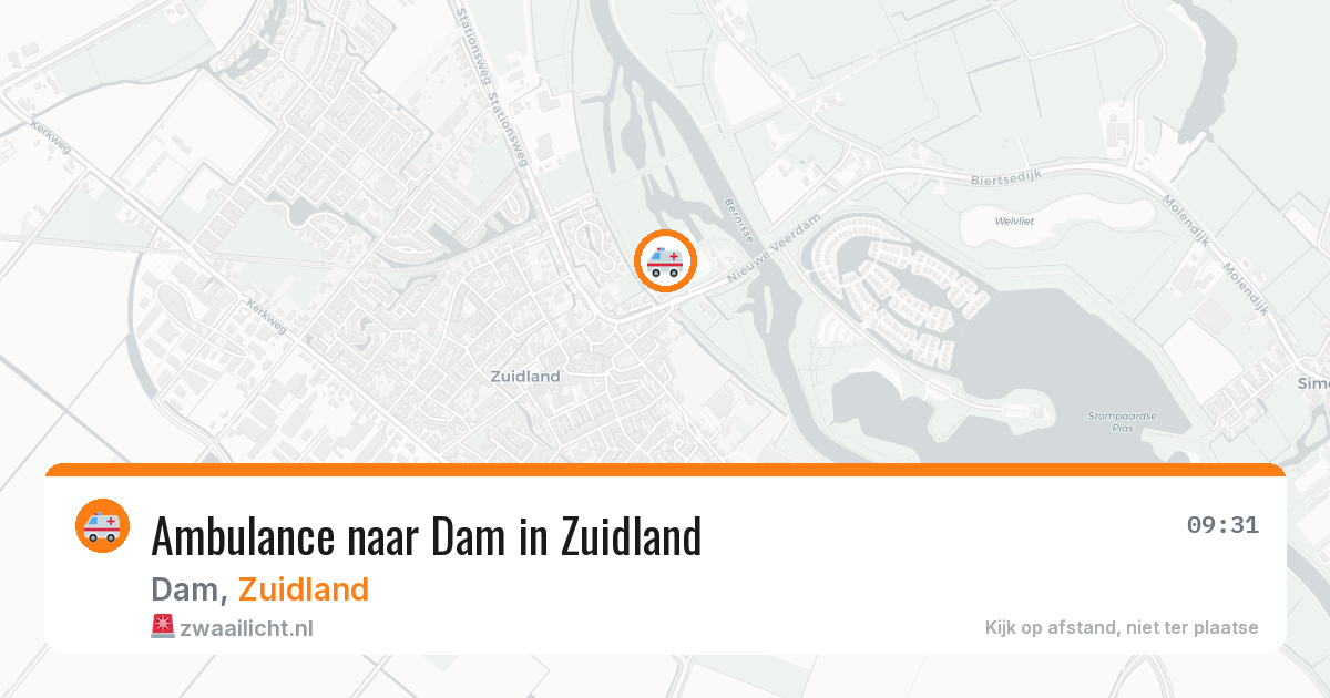 Ambulance naar Dam in Zuidland — 31 jul 2026