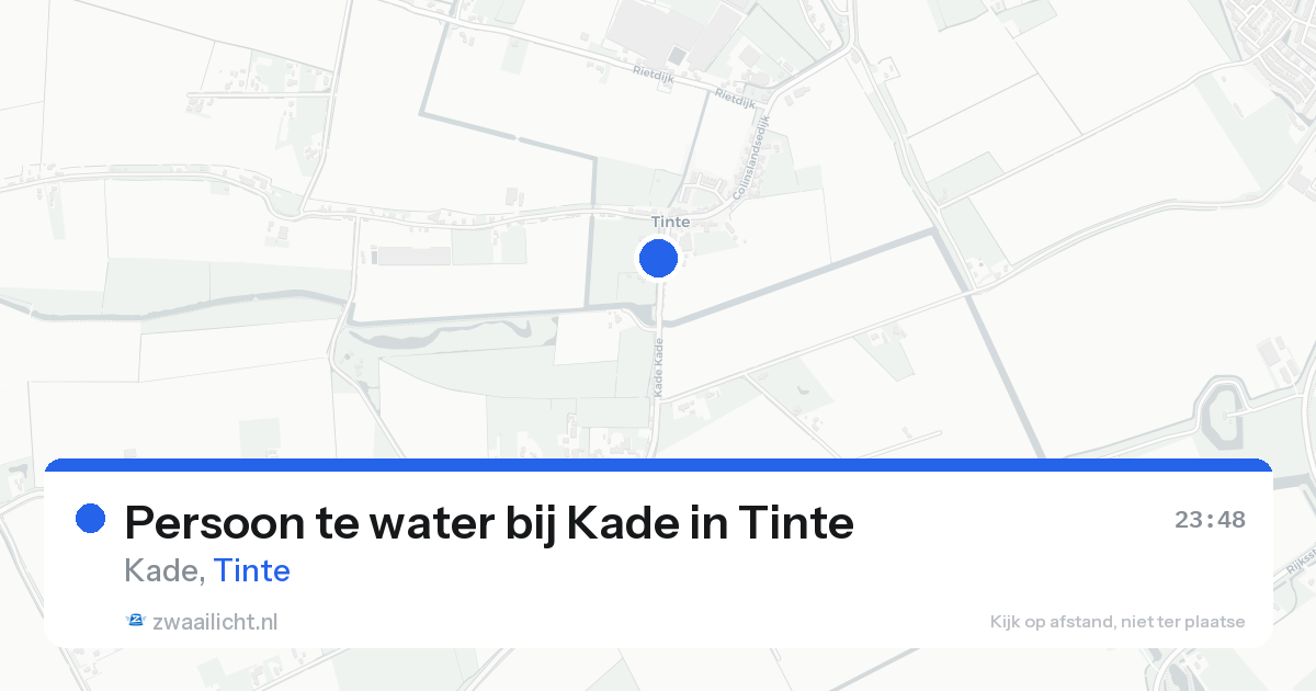 Persoon te water bij Kade in Tinte — 20 aug 2026