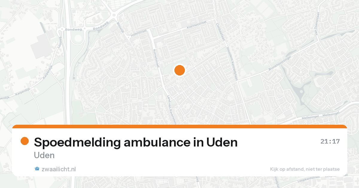 Spoedmelding ambulance in Uden — 16 aug 2026