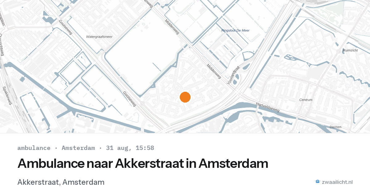 Ambulance naar Akkerstraat in Amsterdam — 31 aug 2026