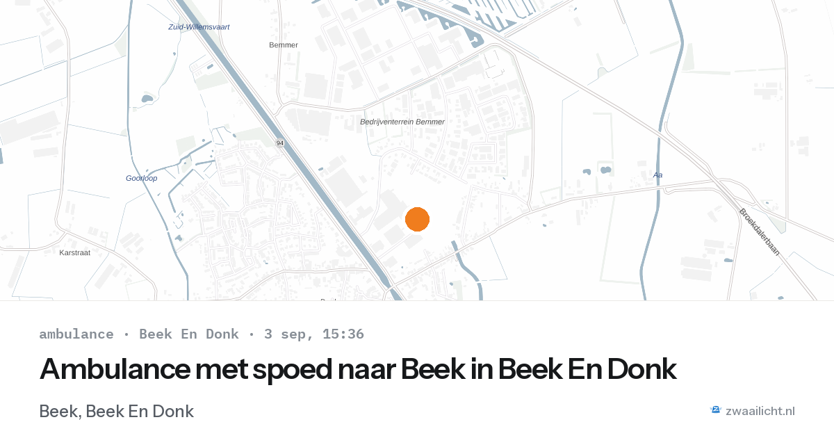 Ambulance met spoed naar Beek in Beek En Donk — 3 sep 2026