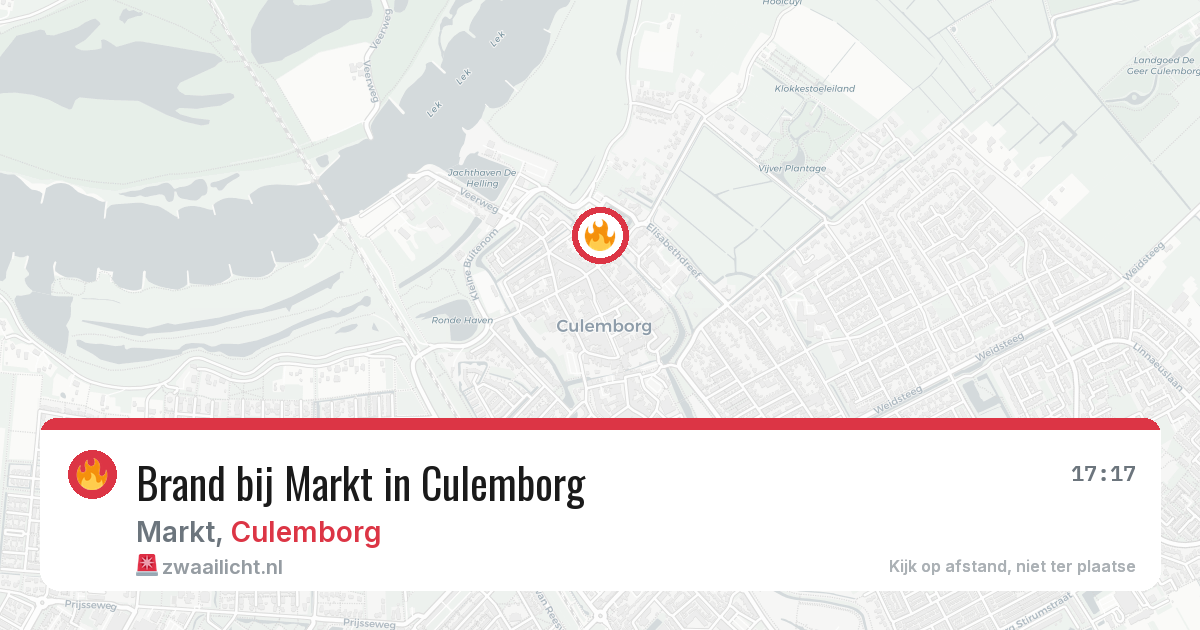 Brand bij Markt in Culemborg — 22 jun 2026