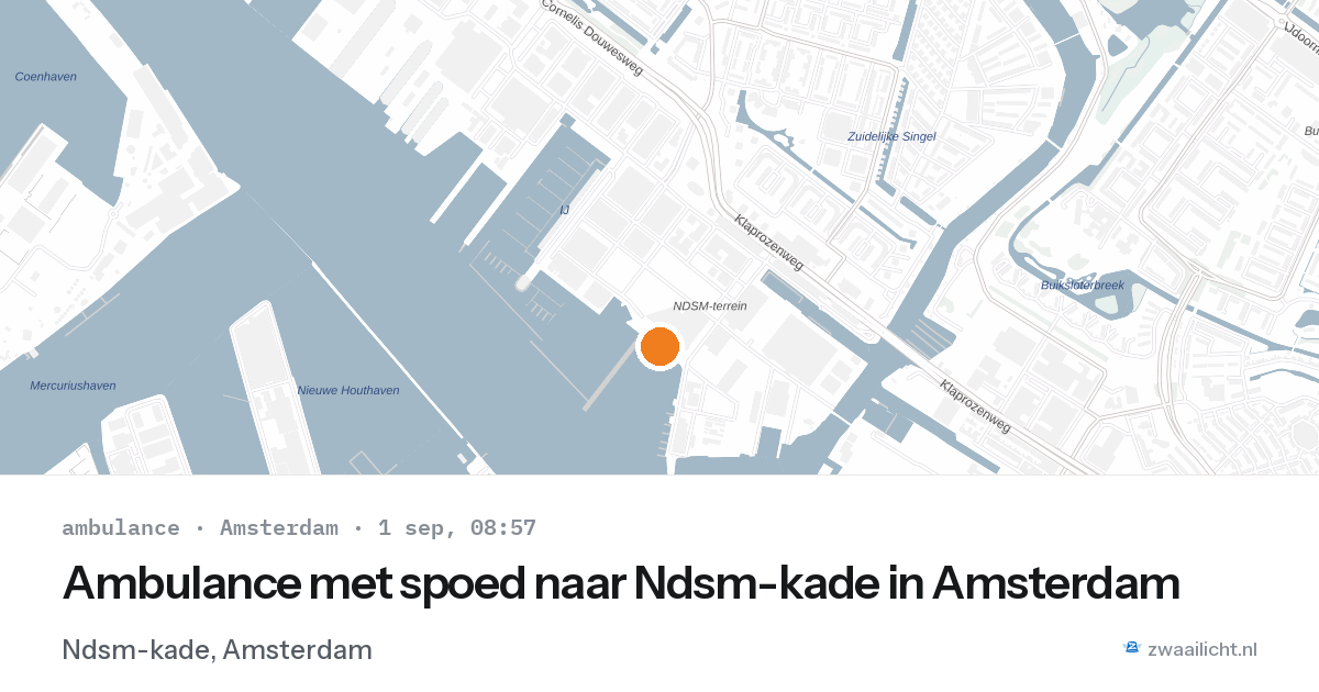 Ambulance met spoed naar Ndsm-kade in Amsterdam — 1 sep 2026