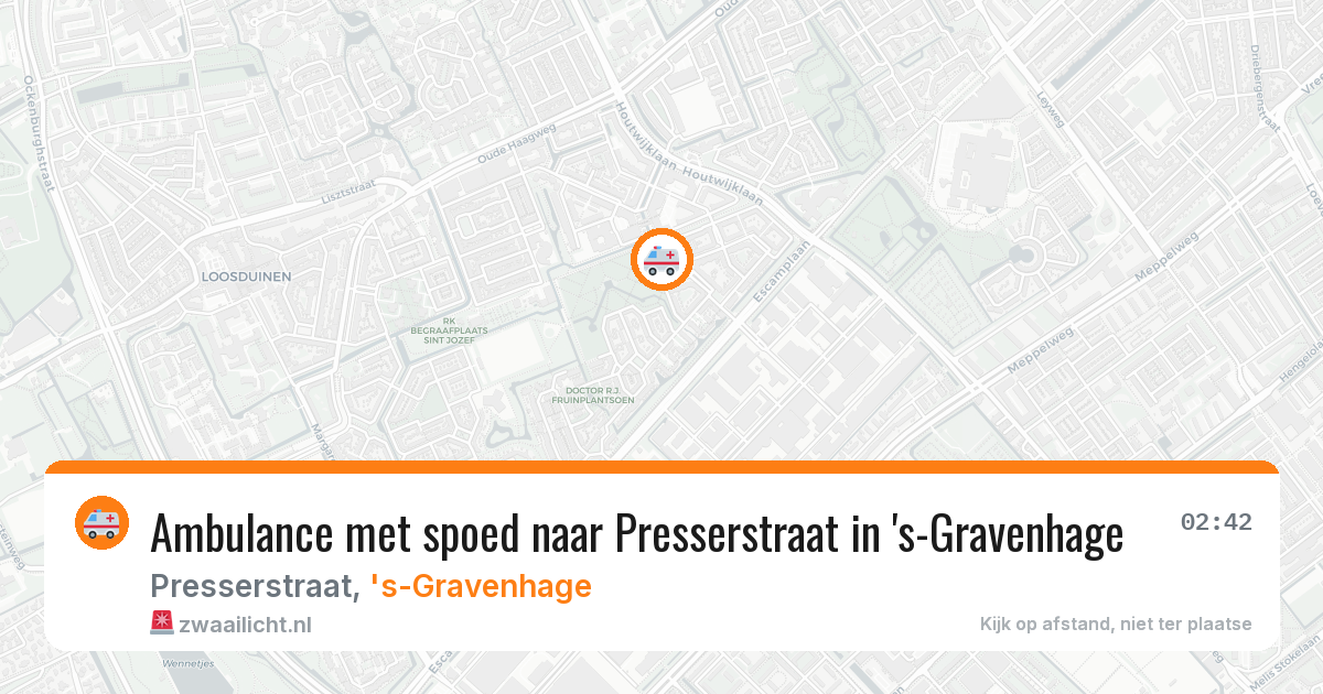 Ambulance met spoed naar Presserstraat in 's-Gravenhage — 9 apr 2026