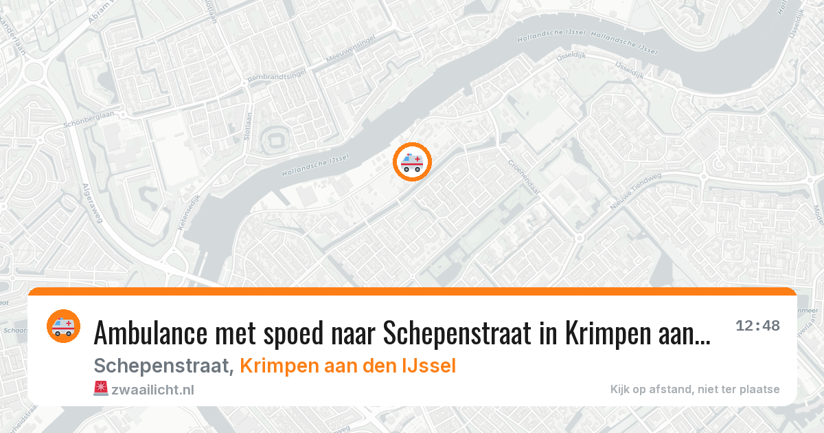 Ambulance met spoed naar Schepenstraat in Krimpen aan den IJssel — 7 jul 2026